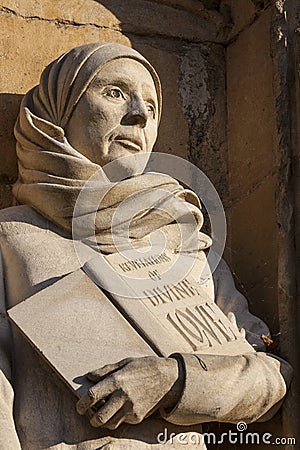 Mother Julian Sculpture at Norwich Cathedral Editorial Stock Photo