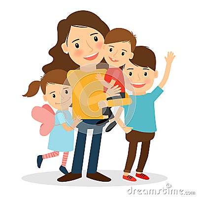 Mother with kids Vector Illustration