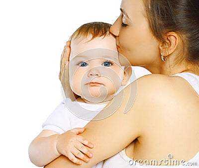 Mother kiss baby Stock Photo