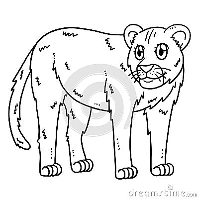 Mother Lion Isolated Coloring Page for Kids Vector Illustration