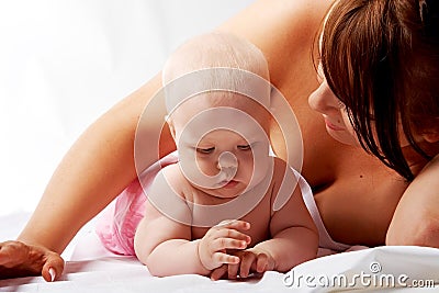 Mother and little baby Stock Photo
