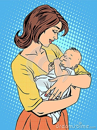 Mother and newborn baby Vector Illustration