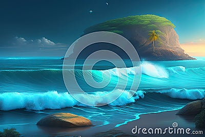 Mother Ocean Day Background Generative AI Stock Photo