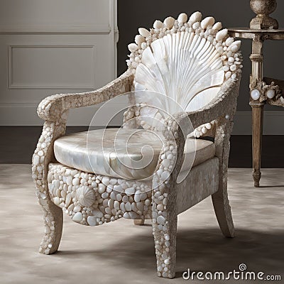 Mother-of-pearl shell chair Stock Photo