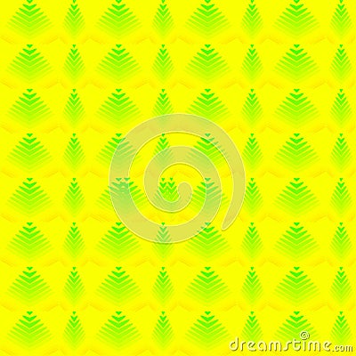 Mother of pearl pattern of melon hearts and stripes on a yellow background Stock Photo