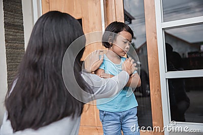 Mother persuaded her daughter Stock Photo