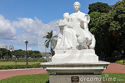 The `Mother Philippines` statue at the Rizal Park Editorial Stock Photo