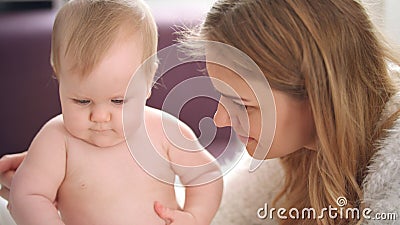 Mother playing with child. baby girl learning play Stock Photo