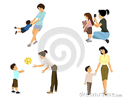 Mother playing with child Vector Illustration