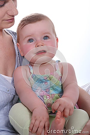 Mother resting baby daughter Stock Photo
