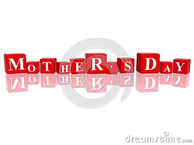Mother's day in 3d cubes Stock Photo