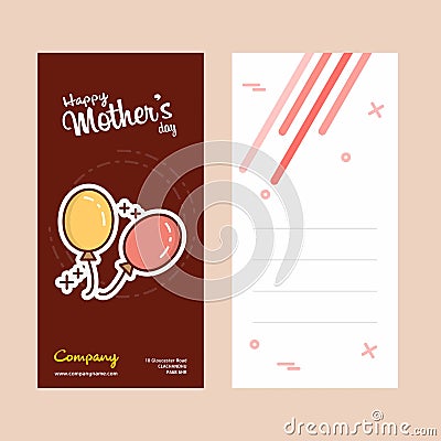 Mother's day card with balloons logo and pink theme vector Vector Illustration