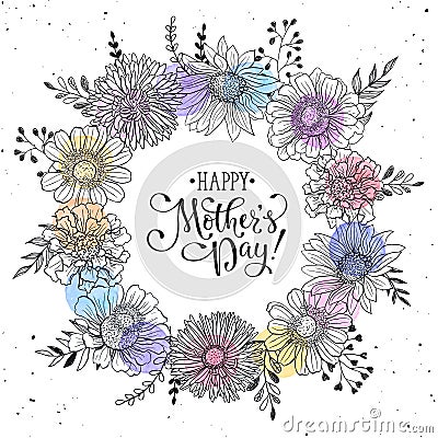 Mother's Day card Vector Illustration