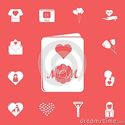 Mother's day card icon. Detailed set of mother day icons. Premium graphic design. One of the collection icons for websites, web Stock Photo