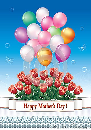 Mother`s Day card Vector Illustration