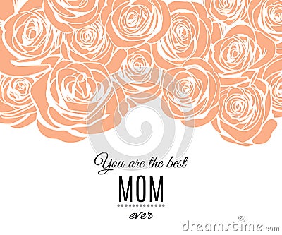 Mother`s day greeting card. Vector Vector Illustration