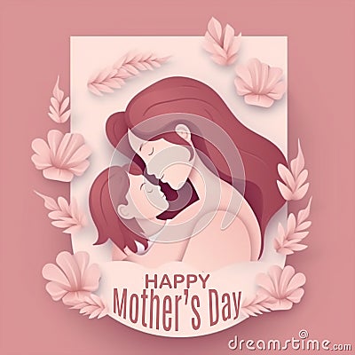 Mother's day greeting card or wishing card Mother's day Mother day Happy mothers day ai generative Stock Photo