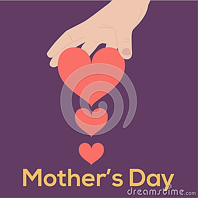 Mother's day minimalistic vector creative concept idea Vector Illustration