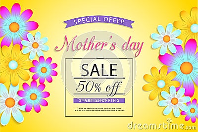 Mother`s day sale design Vector Illustration