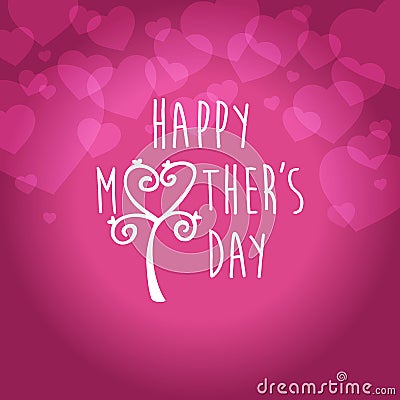 happy mothers day greeting card vector illustration Vector Illustration