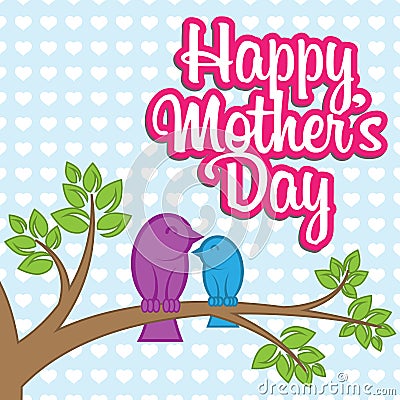 Mother's Day Vector Wish Card Vector Illustration