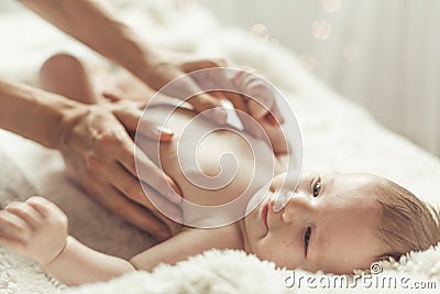 Mother's gentle touch Stock Photo