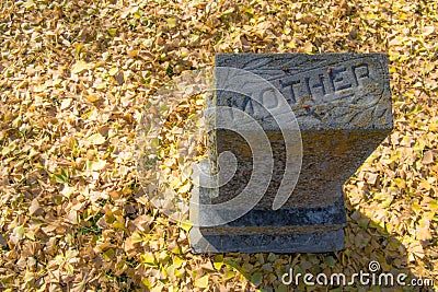 A Mother`s Gravestone in Western North Carolina Stock Photo