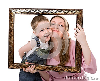 Mother and son portrait Stock Photo