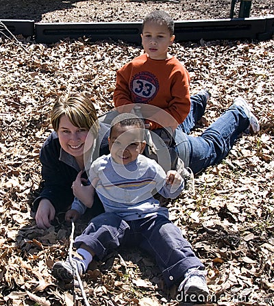 Mother and Sons Stock Photo