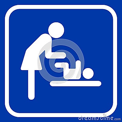 Mother swaddles the baby icon on blue background Vector Illustration