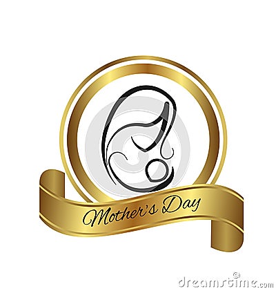 Mother symbol logo emblem vector icon Vector Illustration