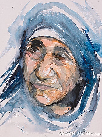 Mother Teresa portrait Editorial Stock Photo