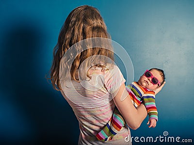 Mother with ultra cool baby Stock Photo