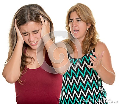 Mother yelling at her teenage daughter Stock Photo