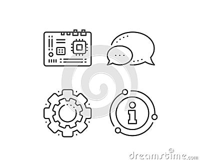 Motherboard line icon. Computer component hardware sign. Vector Vector Illustration