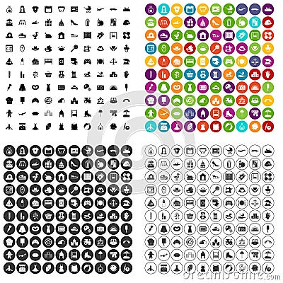 100 motherhood icons set vector variant Vector Illustration