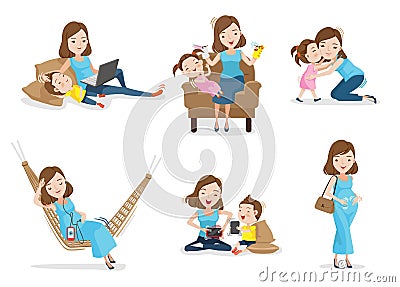 Motherhood Vector Illustration