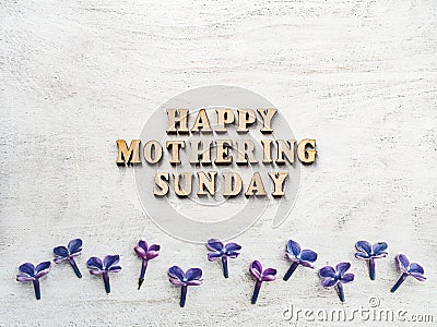 Mothering Sunday. Card. View from above. Close up Stock Photo