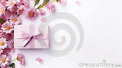 Mothering Sunday Gift Decoration On Solid White Background Stock Photo