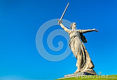 The Motherland Calls, a colossal statue on Mamayev Kurgan in Volgograd, Russia Stock Photo