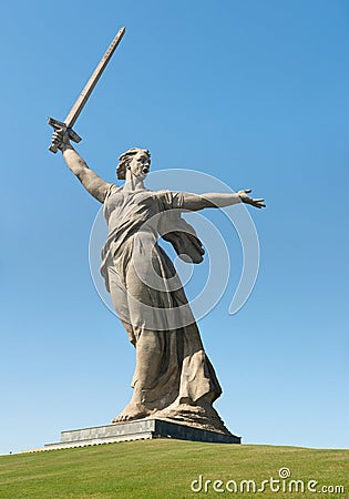 Motherland Calls in Mamayev Kurgan Stock Photo