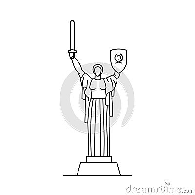 Motherland mother icon, Kiev Ukraine Vector Illustration