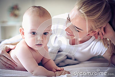 Mothers and baby time. Stock Photo