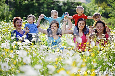 Mothers with children Stock Photo