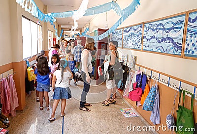 Mothers and children at school Editorial Stock Photo