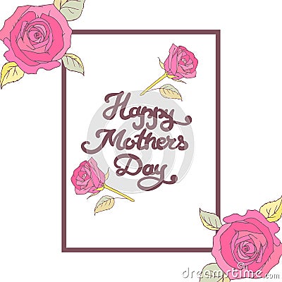 Mothers day card. Happy mom day. Vector Illustration