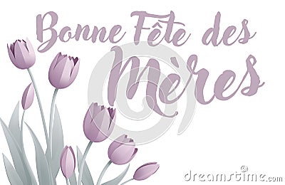 Mothers Day French Bonne Fete Des Meres Design Vector Illustration