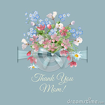 Mothers Day Greeting Card Vector Illustration