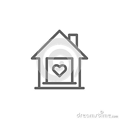 Mothers day house outline icon. Element of mothers day illustration icon. Signs and symbols can be used for web, logo, mobile app Vector Illustration