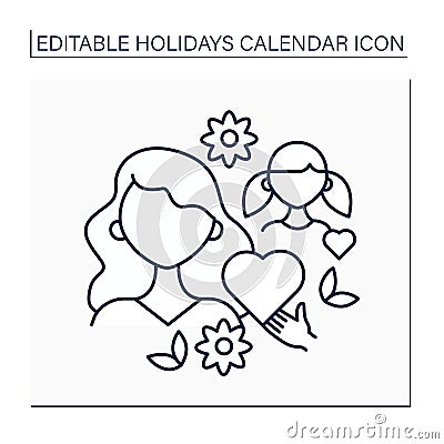 Mothers day line icon Vector Illustration